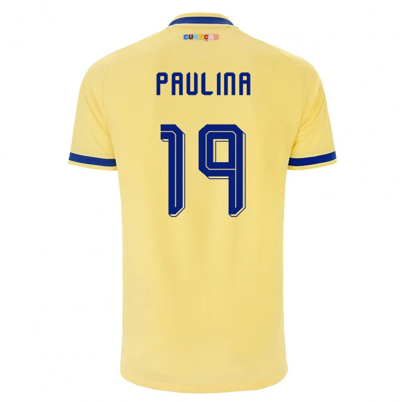 Danxen Women Curaçao Jordi Paulina #19 Yellow Navy Pink Away Jersey 26-28 T-Shirt