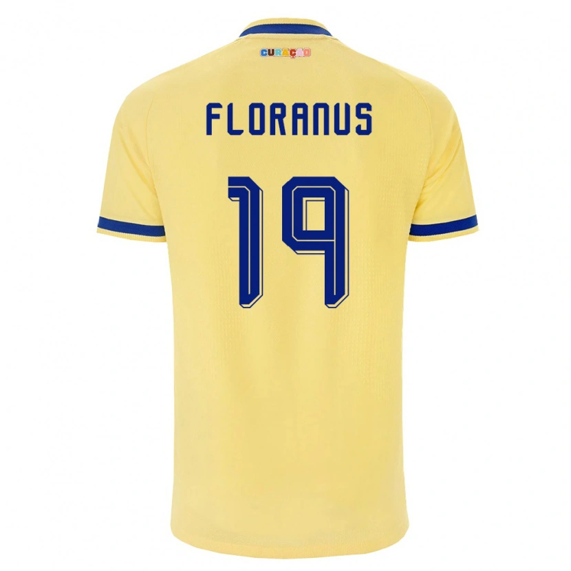 Danxen Women Curaçao Juninho Floranus #19 Yellow Navy Pink Away Jersey 26-28 T-Shirt