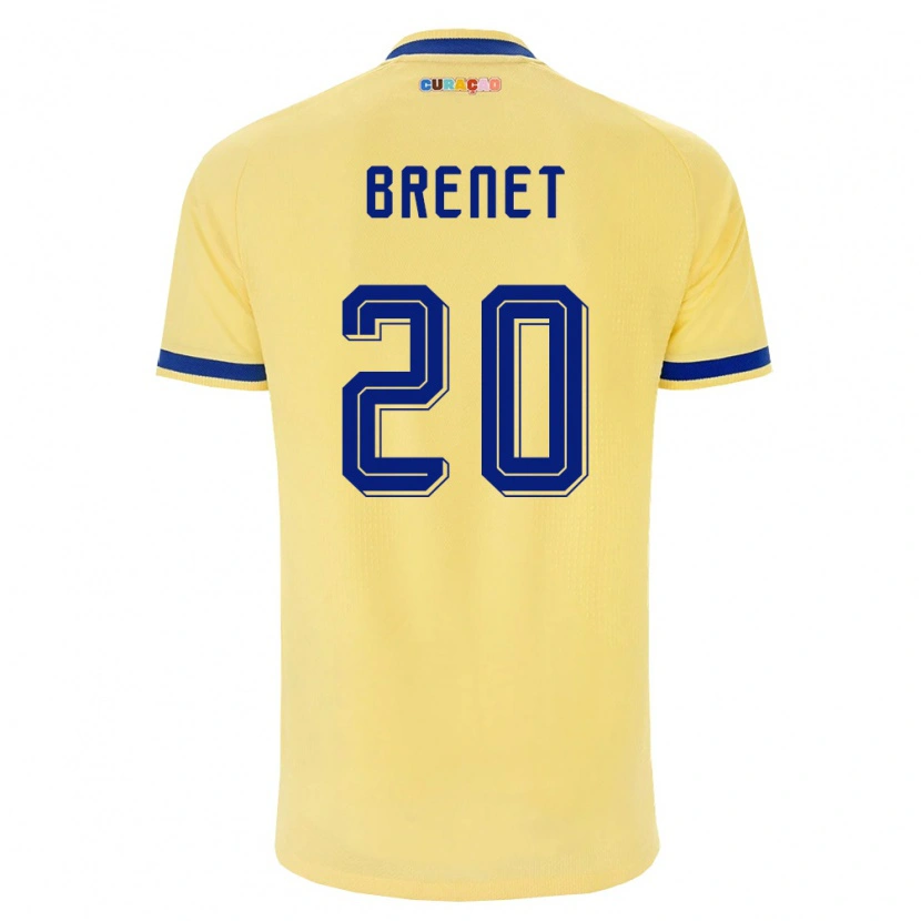 Danxen Women Curaçao Joshua Brenet #20 Yellow Navy Pink Away Jersey 26-28 T-Shirt
