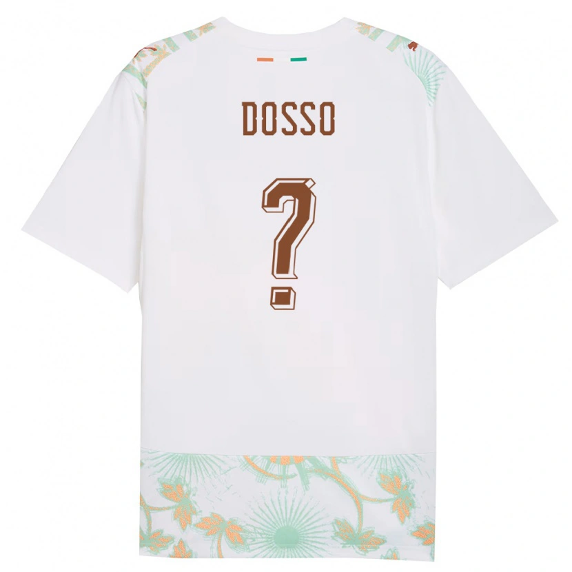 Danxen Women Ivory Coast Aboubaka Dosso #0 White Orange Green Away Jersey 26-28 T-Shirt