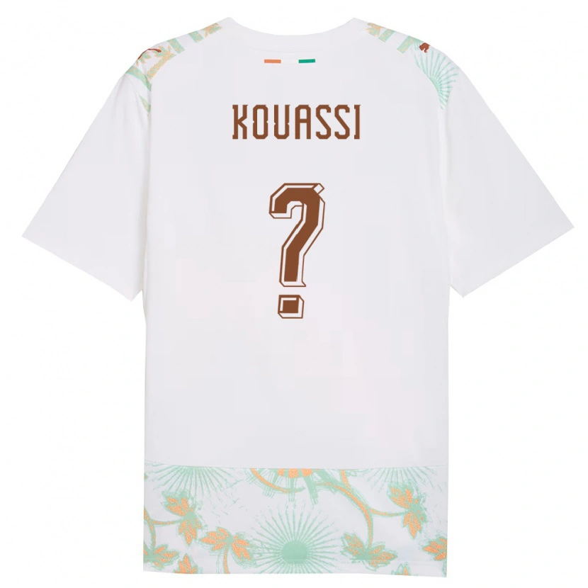 Danxen Women Ivory Coast Christ-Owen Kouassi #0 White Orange Green Away Jersey 26-28 T-Shirt