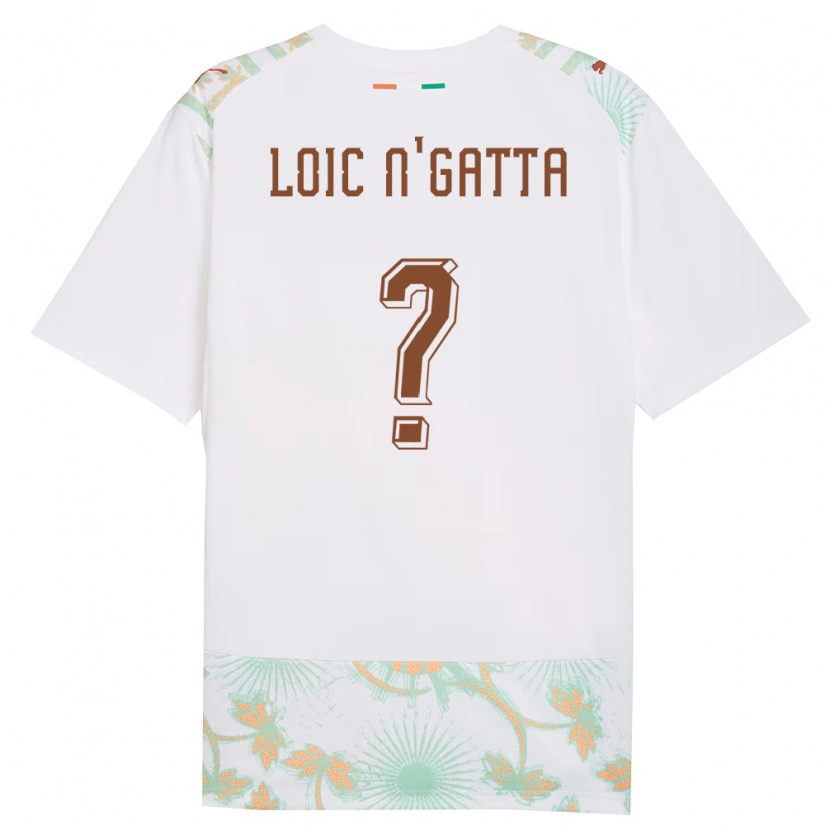 Danxen Women Ivory Coast Ange Loïc N'gatta #0 White Orange Green Away Jersey 26-28 T-Shirt