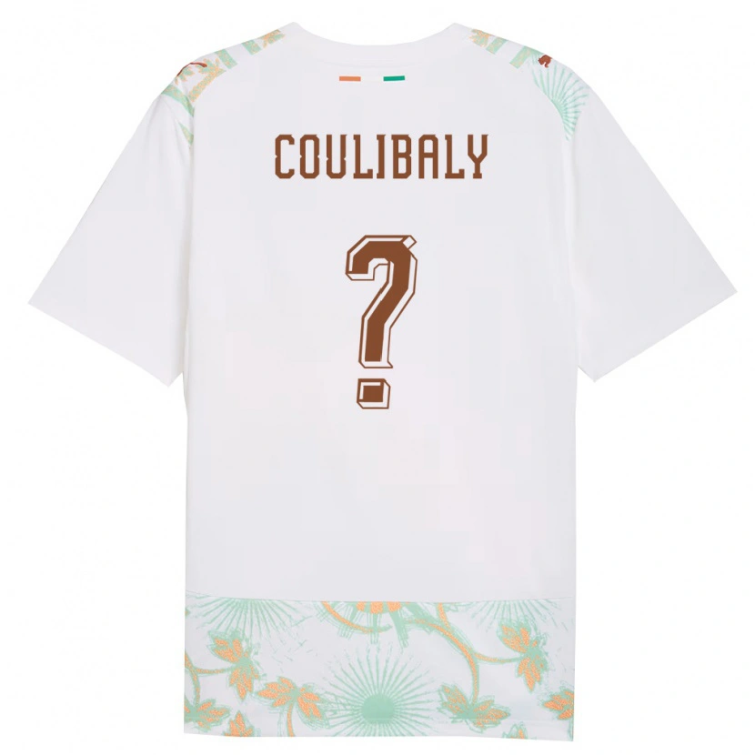 Danxen Women Ivory Coast Souleymane Coulibaly #0 White Orange Green Away Jersey 26-28 T-Shirt