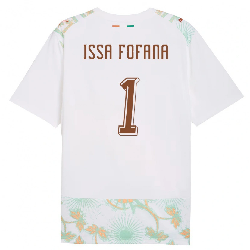 Danxen Women Ivory Coast Issa Fofana #1 White Orange Green Away Jersey 26-28 T-Shirt
