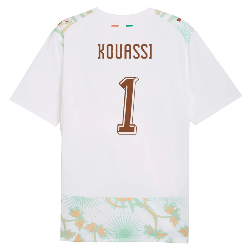 Danxen Women Ivory Coast Christ Kouassi #1 White Orange Green Away Jersey 26-28 T-Shirt