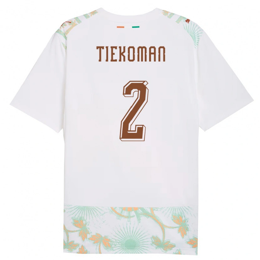 Danxen Women Ivory Coast Gueu Tiekoman #2 White Orange Green Away Jersey 26-28 T-Shirt