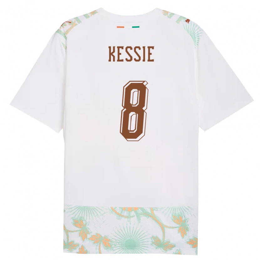 Danxen Women Ivory Coast Franck Kessié #8 White Orange Green Away Jersey 26-28 T-Shirt