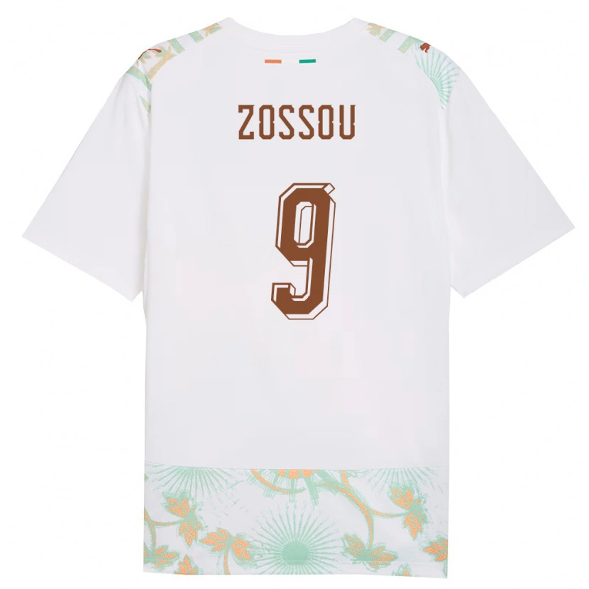 Danxen Women Ivory Coast Aristide Zossou #9 White Orange Green Away Jersey 26-28 T-Shirt