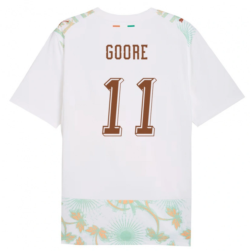 Danxen Women Ivory Coast Hyllarion Goore #11 White Orange Green Away Jersey 26-28 T-Shirt