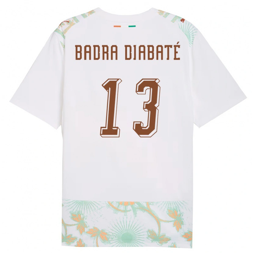 Danxen Women Ivory Coast Ali Badra Diabaté #13 White Orange Green Away Jersey 26-28 T-Shirt