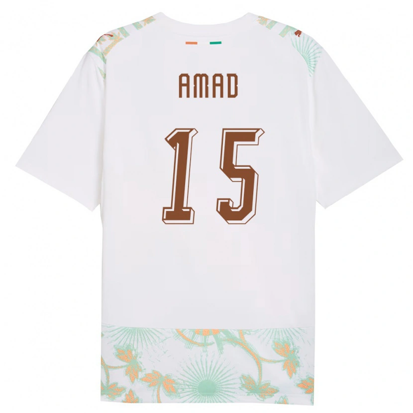 Danxen Women Ivory Coast Amad Diallo #15 White Orange Green Away Jersey 26-28 T-Shirt