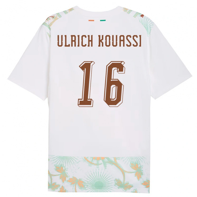 Danxen Women Ivory Coast Landry Ulrich Kouassi #16 White Orange Green Away Jersey 26-28 T-Shirt