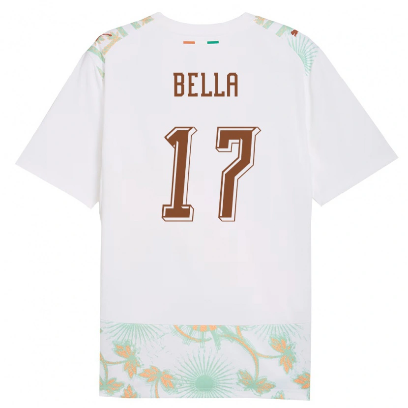 Danxen Women Ivory Coast Bamalick Bella #17 White Orange Green Away Jersey 26-28 T-Shirt