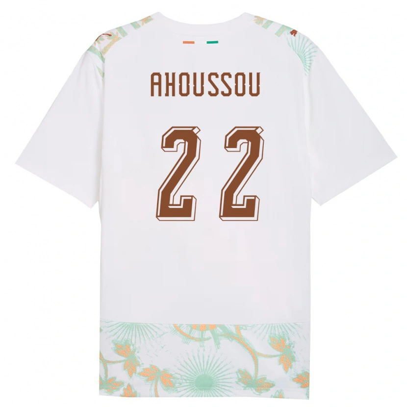 Danxen Women Ivory Coast Ange Ahoussou #22 White Orange Green Away Jersey 26-28 T-Shirt
