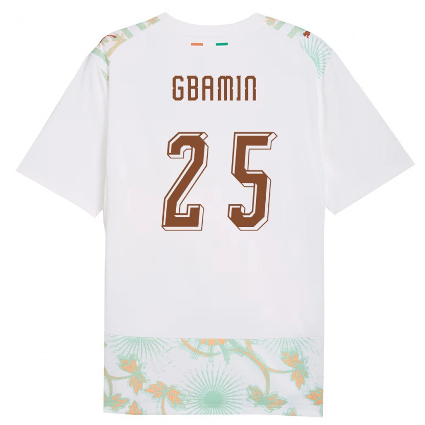 Danxen Women Ivory Coast Jean-Philippe Gbamin #25 White Orange Green Away Jersey 26-28 T-Shirt