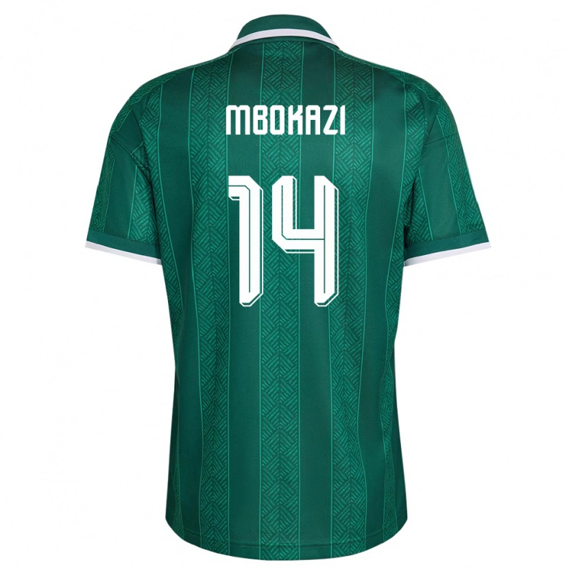 Danxen Women South Africa Mbekezeli Mbokazi #14 Green White Gold Away Jersey 26-28 T-Shirt