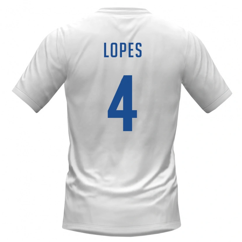 Danxen Women Cape Verde Roberto Lopes #4 White Burgundy Away Jersey 26-28 T-Shirt