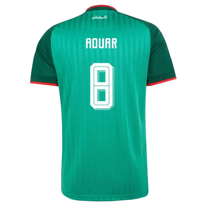 Danxen Women Algeria Houssem Aouar #8 Green Red White Away Jersey 26-28 T-Shirt