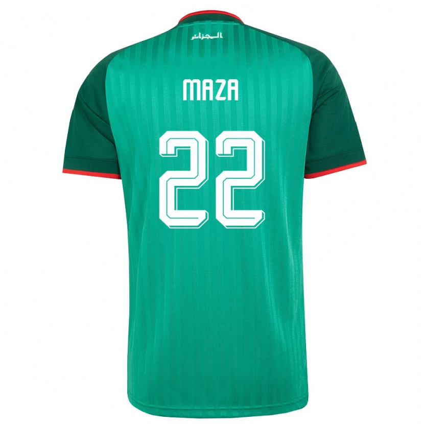 Danxen Women Algeria Ibrahim Maza #22 Green Red White Away Jersey 26-28 T-Shirt