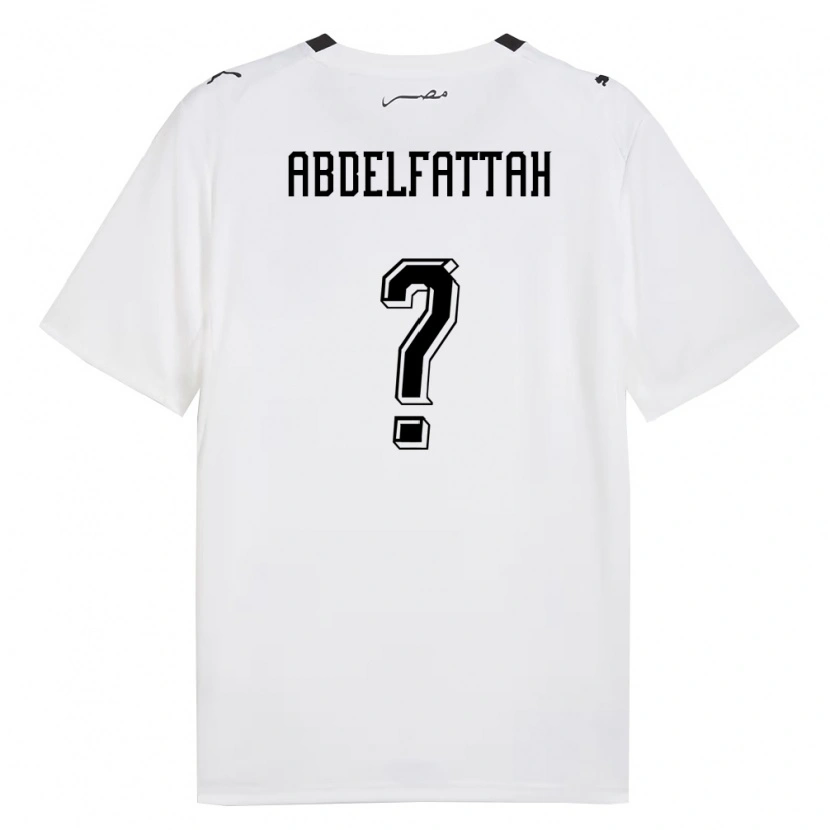 Danxen Women Egypt Ibrahim Abdelfattah #0 White Gray Black Away Jersey 26-28 T-Shirt