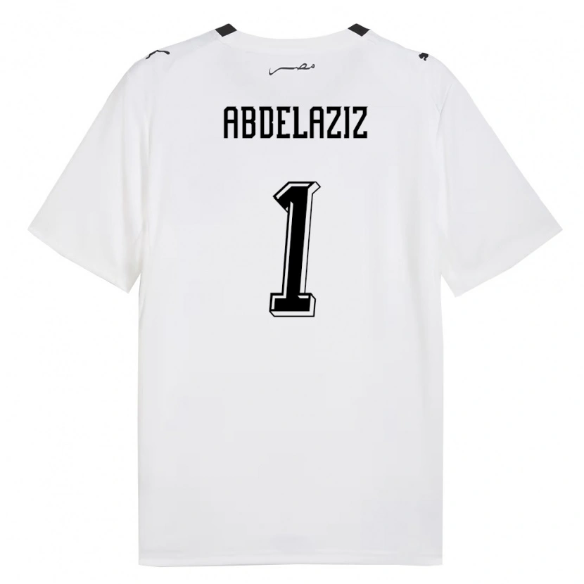 Danxen Women Egypt Omar Abdelaziz #1 White Gray Black Away Jersey 26-28 T-Shirt