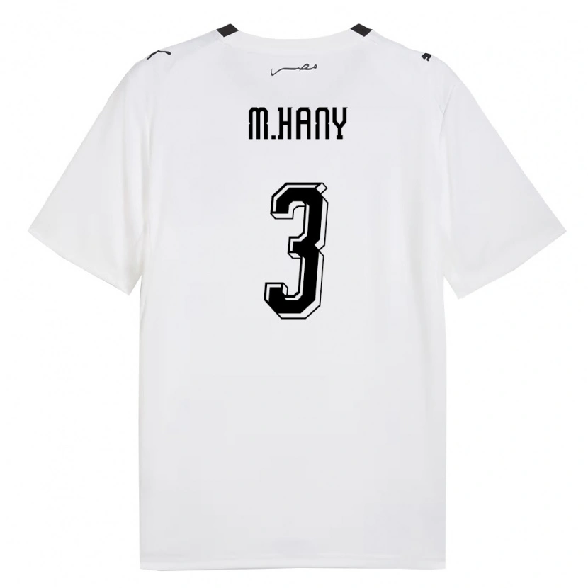 Danxen Women Egypt Mohamed Hany #3 White Gray Black Away Jersey 26-28 T-Shirt