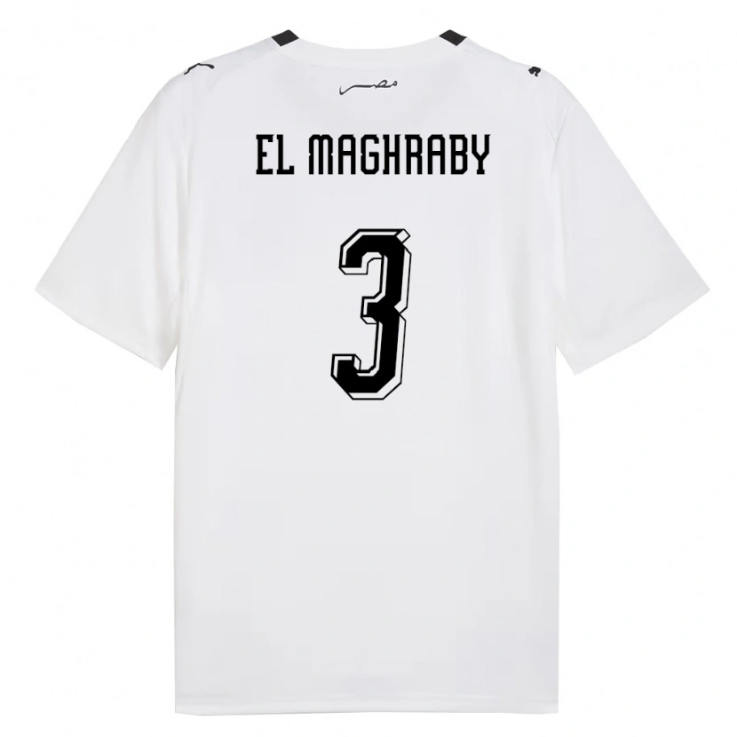 Danxen Women Egypt Mohamed El Maghraby #3 White Gray Black Away Jersey 26-28 T-Shirt