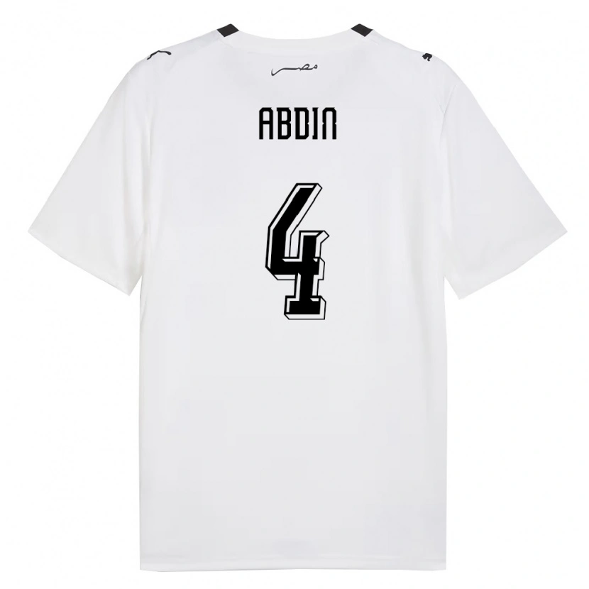 Danxen Women Egypt Ahmed Abdin #4 White Gray Black Away Jersey 26-28 T-Shirt