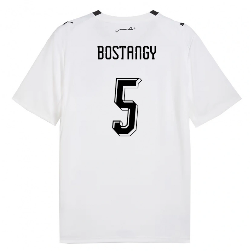 Danxen Women Egypt Abdallah Bostangy #5 White Gray Black Away Jersey 26-28 T-Shirt