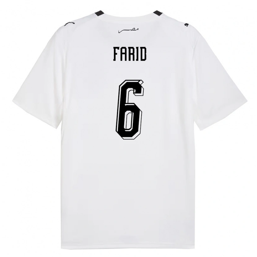 Danxen Women Egypt Adham Farid #6 White Gray Black Away Jersey 26-28 T-Shirt