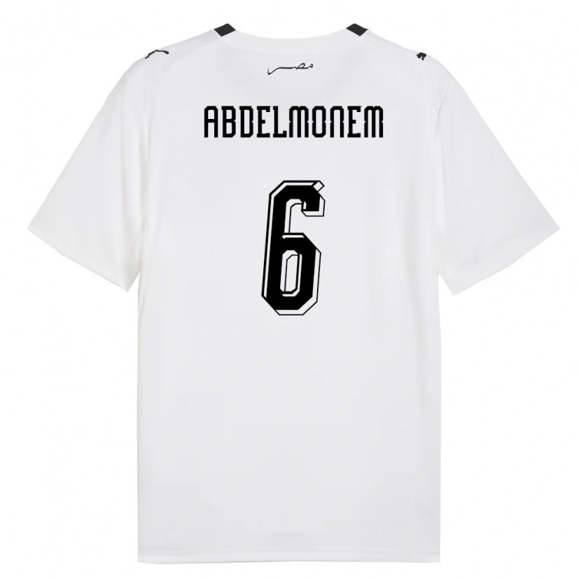 Danxen Women Egypt Mohamed Abdelmonem #6 White Gray Black Away Jersey 26-28 T-Shirt