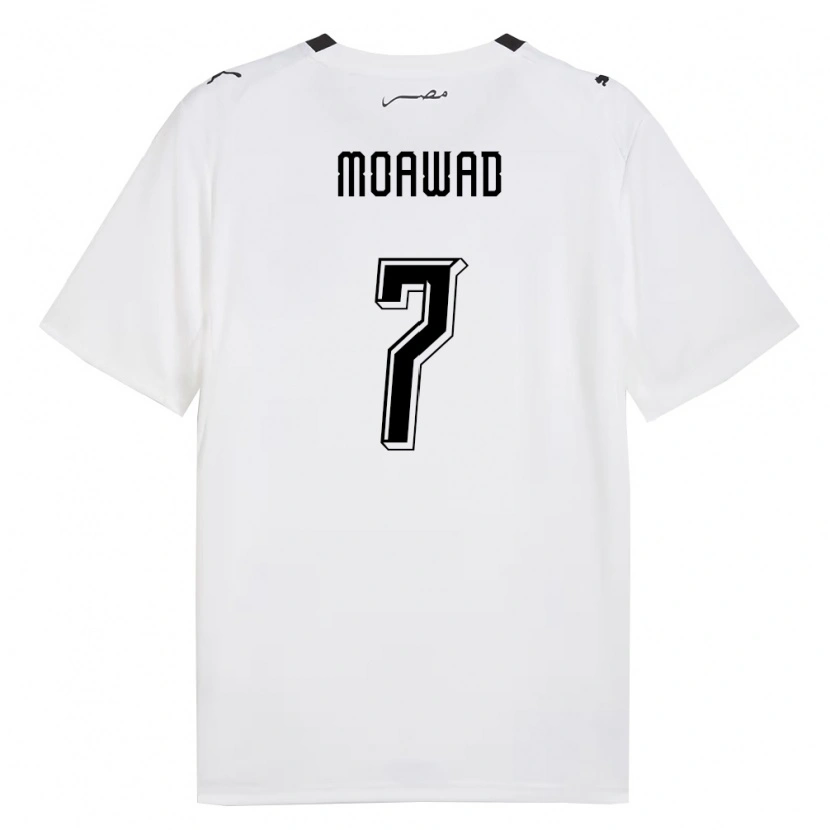 Danxen Women Egypt Omar Moawad #7 White Gray Black Away Jersey 26-28 T-Shirt
