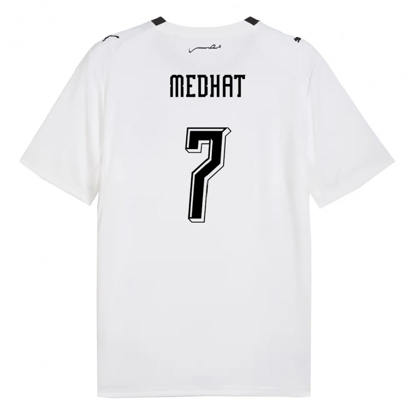 Danxen Women Egypt Basel Medhat #7 White Gray Black Away Jersey 26-28 T-Shirt