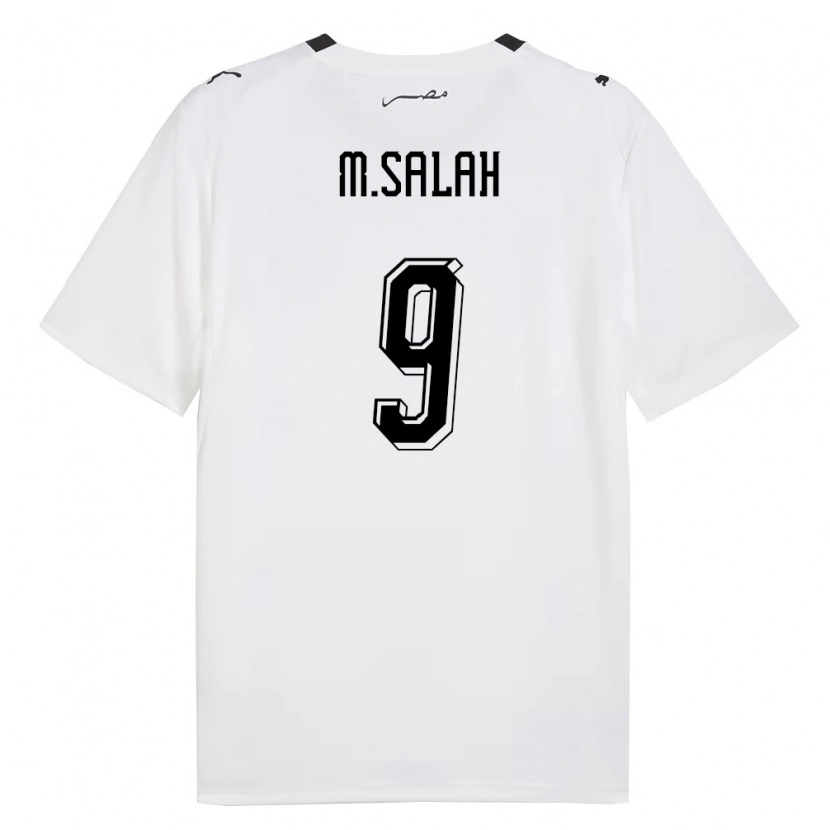 Danxen Women Egypt Salah Mohsen #9 White Gray Black Away Jersey 26-28 T-Shirt