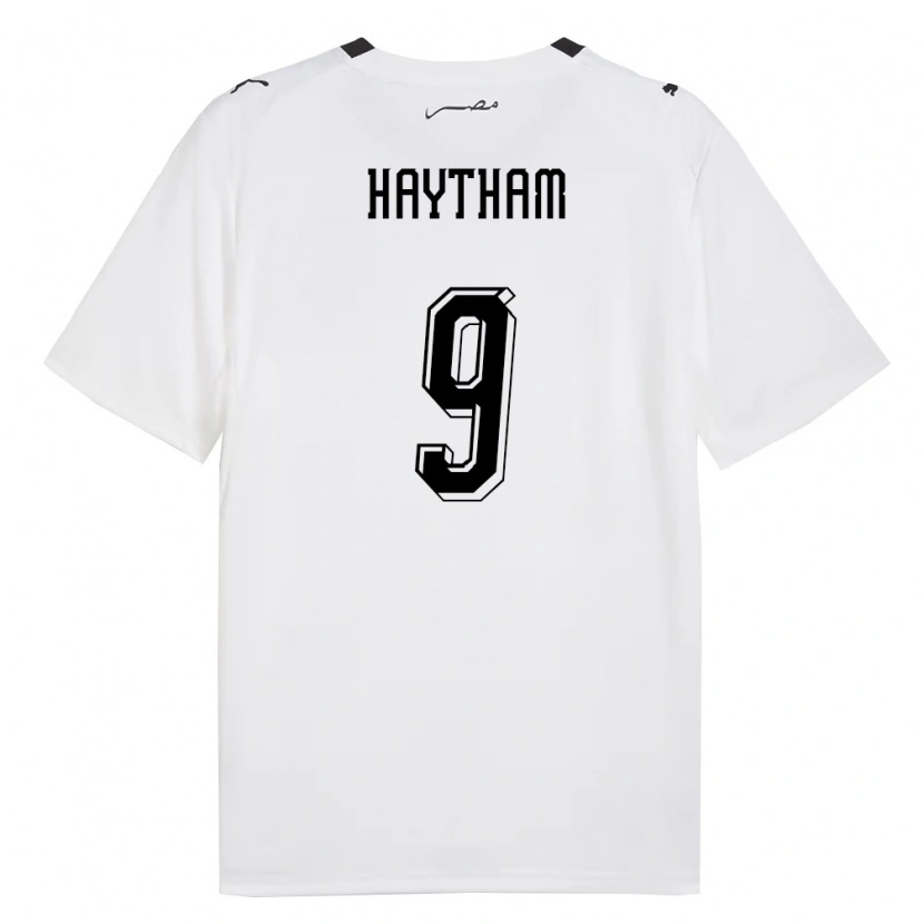 Danxen Women Egypt Mohamed Haytham #9 White Gray Black Away Jersey 26-28 T-Shirt