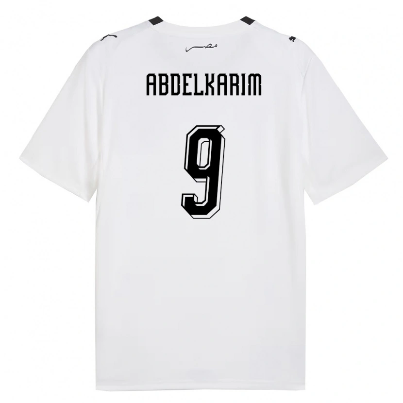 Danxen Women Egypt Hamza Abdelkarim #9 White Gray Black Away Jersey 26-28 T-Shirt