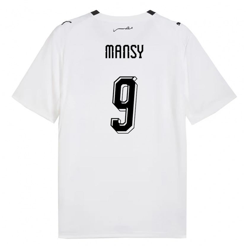 Danxen Women Egypt Nasser Mansy #9 White Gray Black Away Jersey 26-28 T-Shirt