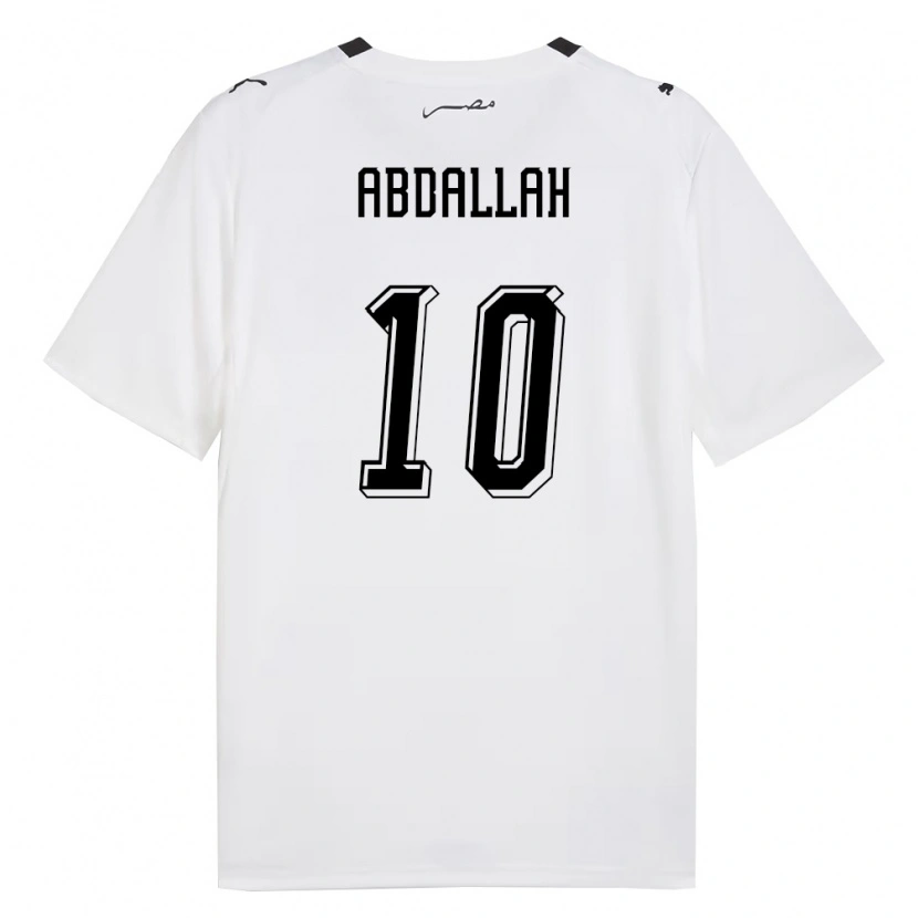 Danxen Women Egypt Mohamed Abdallah #10 White Gray Black Away Jersey 26-28 T-Shirt