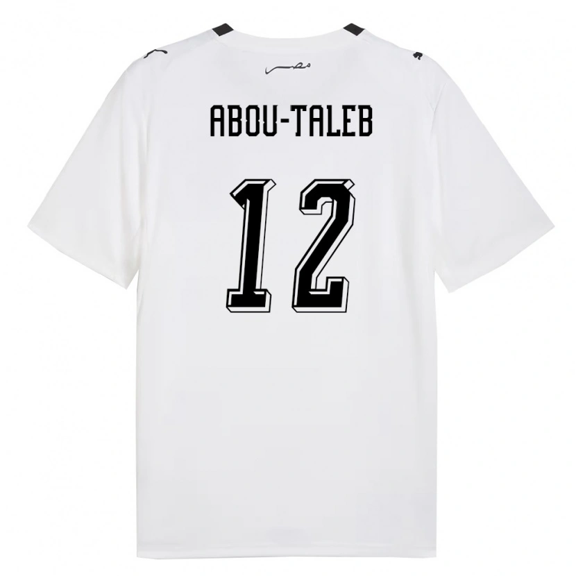 Danxen Women Egypt Omar Abou-Taleb #12 White Gray Black Away Jersey 26-28 T-Shirt