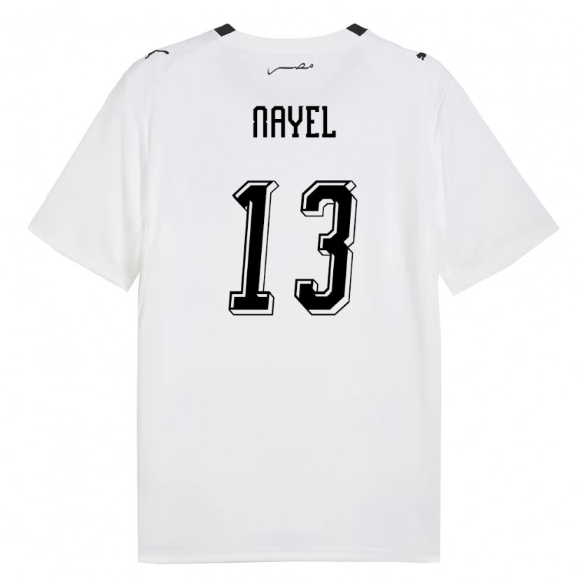 Danxen Women Egypt Ahmed Nayel #13 White Gray Black Away Jersey 26-28 T-Shirt