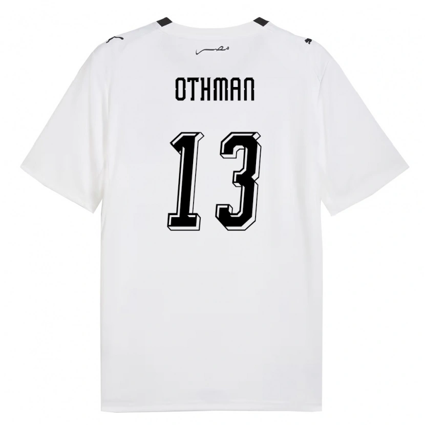 Danxen Women Egypt Youssef Othman #13 White Gray Black Away Jersey 26-28 T-Shirt
