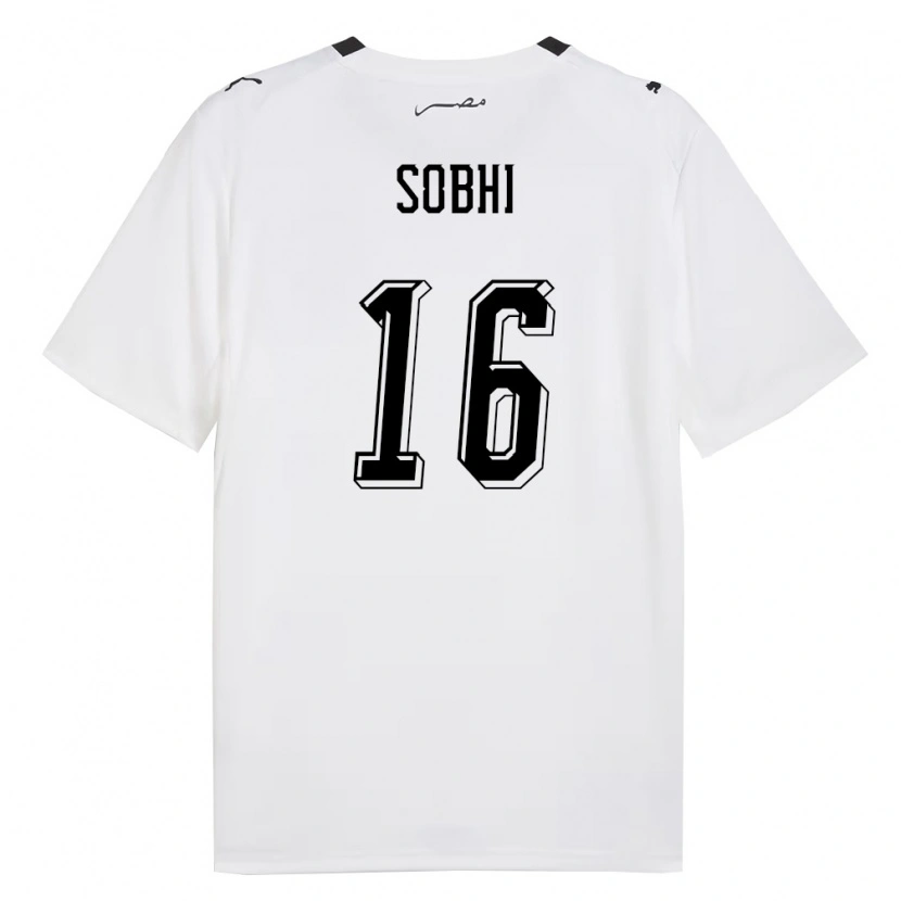 Danxen Women Egypt Mohamed Sobhi #16 White Gray Black Away Jersey 26-28 T-Shirt