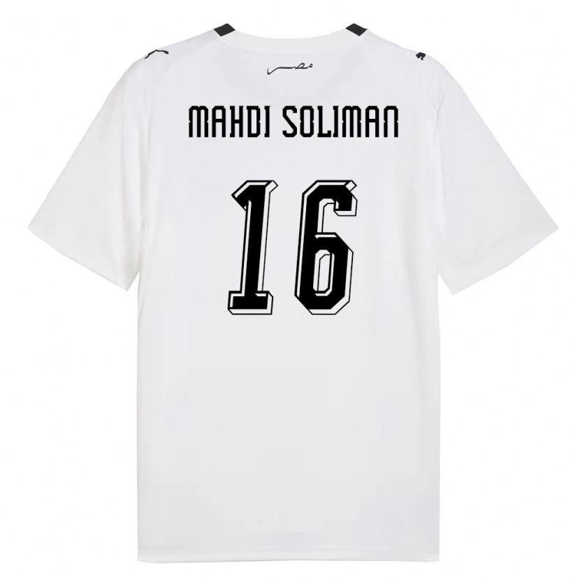 Danxen Women Egypt El Mahdi Soliman #16 White Gray Black Away Jersey 26-28 T-Shirt