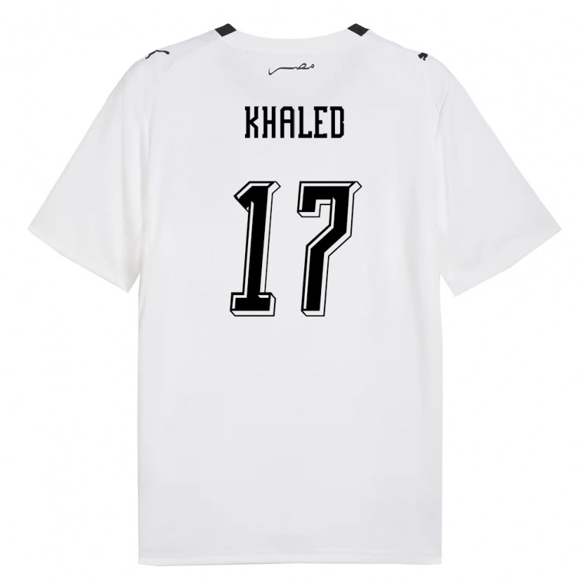 Danxen Women Egypt Amr Khaled #17 White Gray Black Away Jersey 26-28 T-Shirt