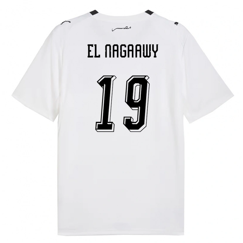 Danxen Women Egypt Ibrahim El Nagaawy #19 White Gray Black Away Jersey 26-28 T-Shirt