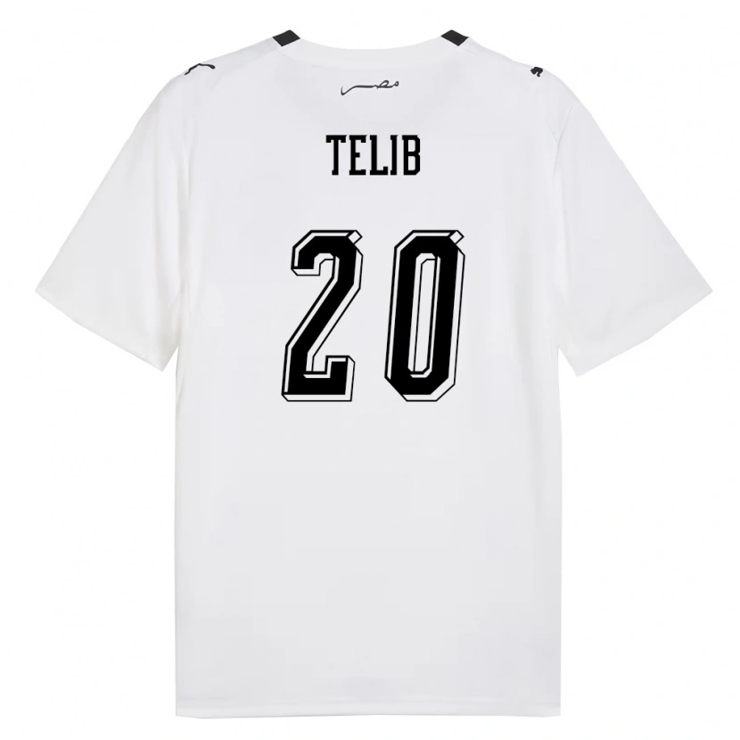 Danxen Women Egypt Selim Telib #20 White Gray Black Away Jersey 26-28 T-Shirt