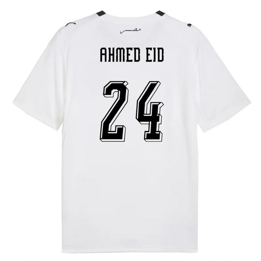 Danxen Women Egypt Ahmed Eid #24 White Gray Black Away Jersey 26-28 T-Shirt