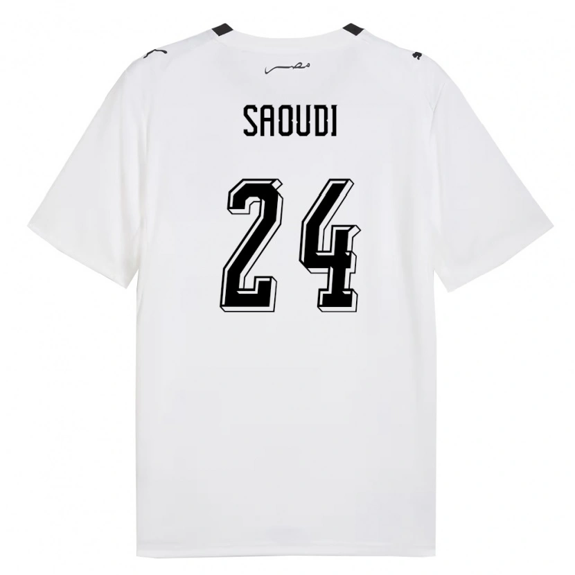 Danxen Women Egypt Ziad Saoudi #24 White Gray Black Away Jersey 26-28 T-Shirt