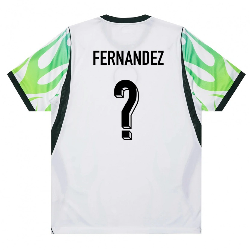 Danxen Women Nigeria Emmanuel Fernandez #0 White Green Away Jersey 26-28 T-Shirt