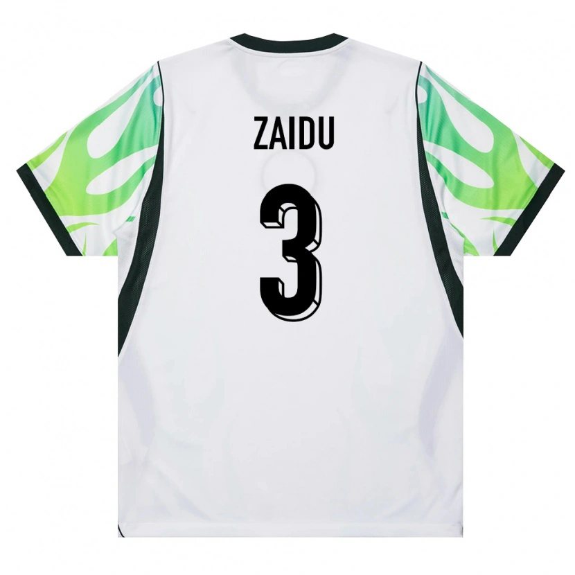 Danxen Women Nigeria Zaidu Sanusi #3 White Green Away Jersey 26-28 T-Shirt